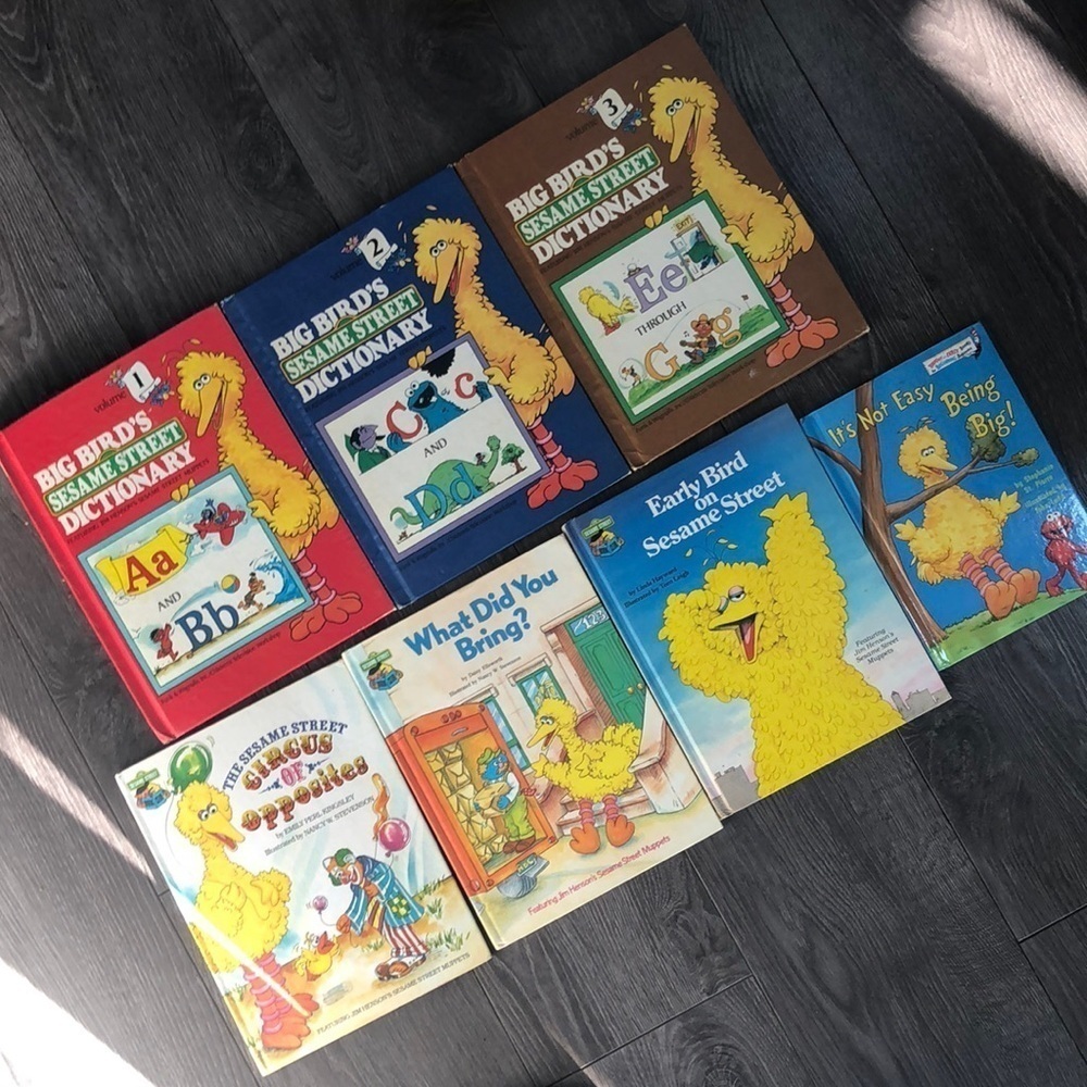 Big Bird's Sesame Street dictionary volume 1,2,3 and more hardcover book bundle